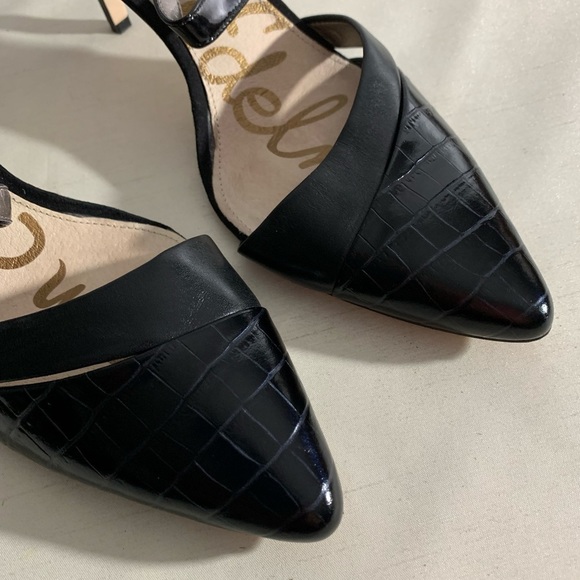 Sam Edelman Leather Pumps Black 7.5 - Picture 3 of 6